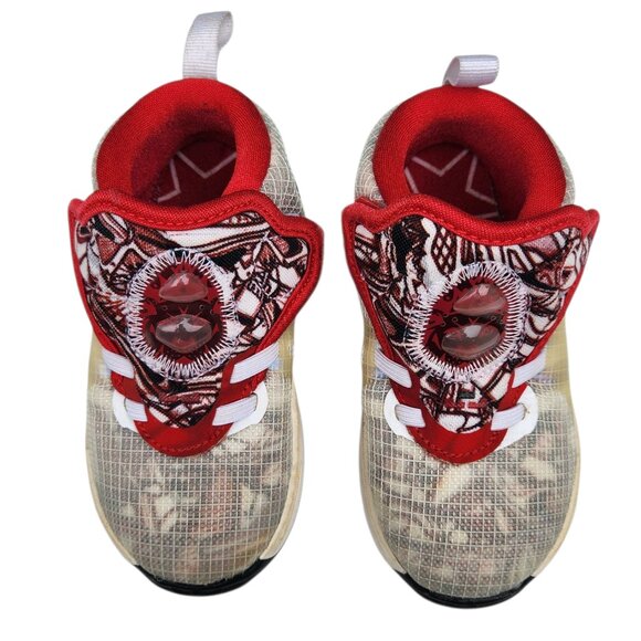 Nike LeBron 19 TD Sketch DD0417-101 White Black Red Toddler Size 9C - Picture 3 of 10